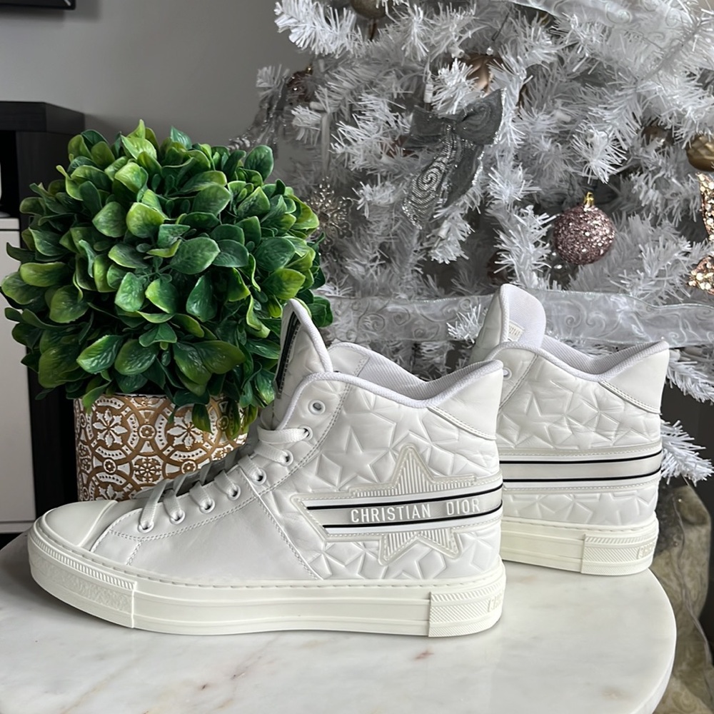 CHRISTIAN DIOR Walk N’ Dior White Leather HighTops, EU Size 41, Retail $1050.00
